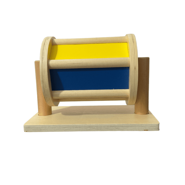 Fully Wooden Rainbow Spinning Drum with Bells inside