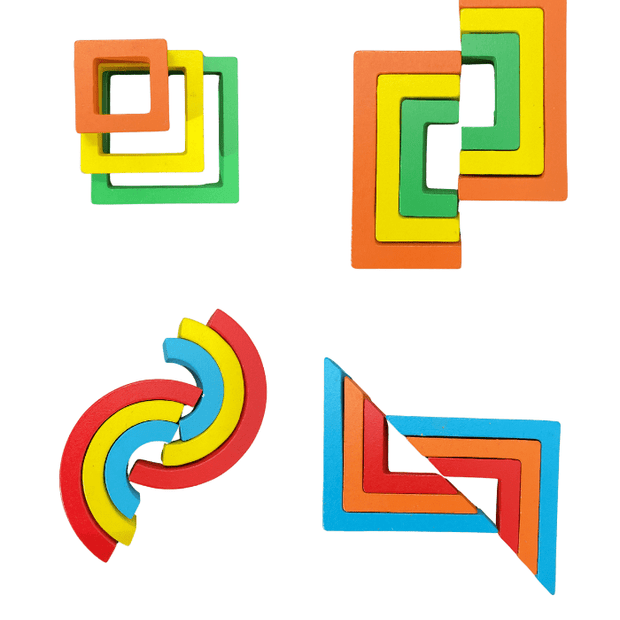 Wooden Geometric Puzzle Tile