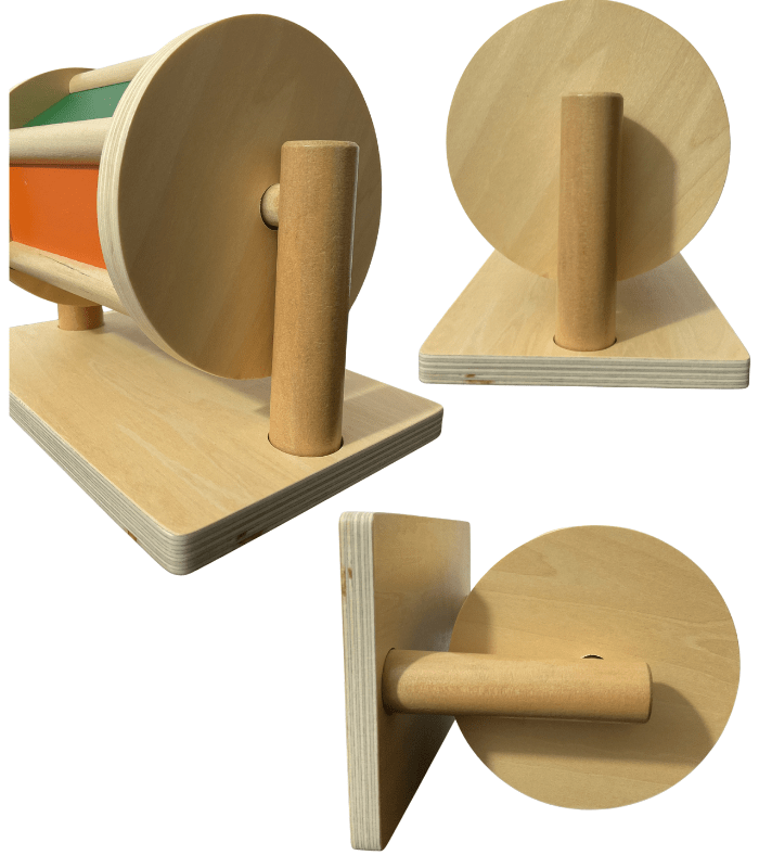 Fully Wooden Rainbow Spinning Drum with Bells inside
