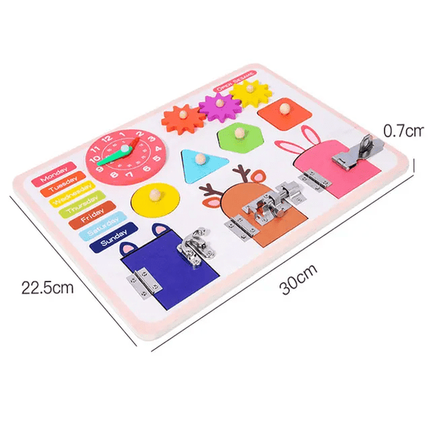 Open Sesame Busy Lock Board - Wooden