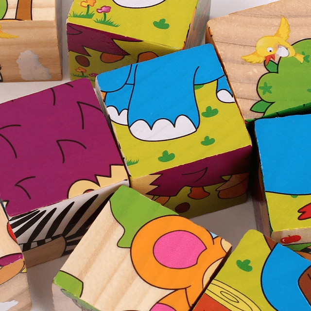 6 in 1 - 9 piece Wooden Puzzle