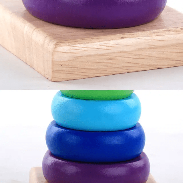 Wooden Rainbow Tower Shape Sorter - Small