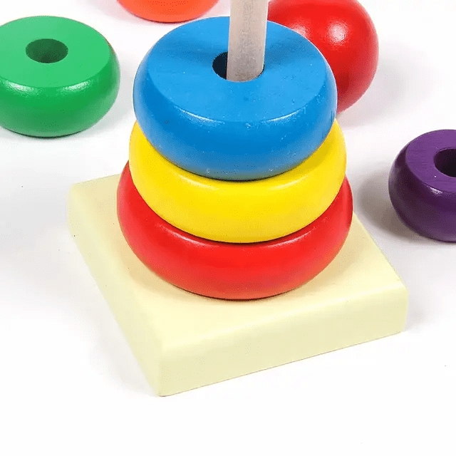 Wooden Rainbow Tower Shape Sorter - Small