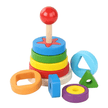 Dual Rainbow Tower with Multi Shape Sorter - Wooden