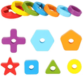 Dual Rainbow Tower with Multi Shape Sorter - Wooden