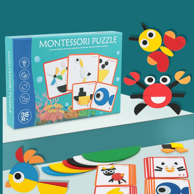 Montessori Puzzle - Wooden Pattern Matching Puzzle