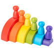 6 Pcs Rainbow Stacking with Doll - Wooden