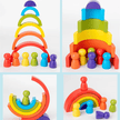 6 Pcs Rainbow Stacking with Doll - Wooden