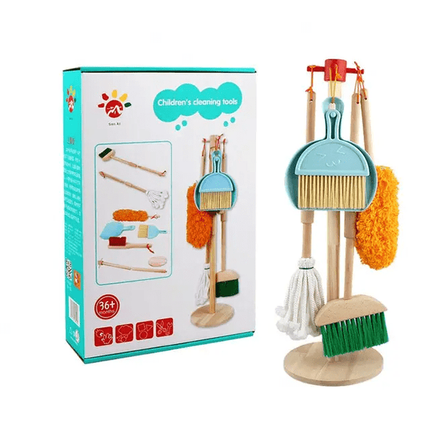 Wooden Children Cleaning Tools