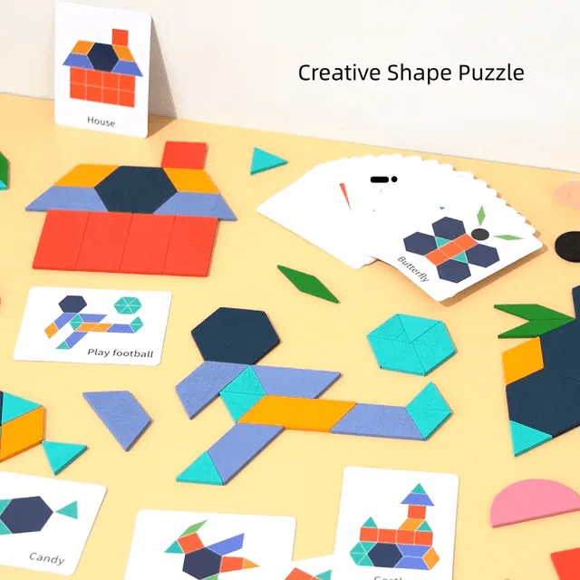 Creative Shape Puzzle - Wooden Pattern Matching Puzzle