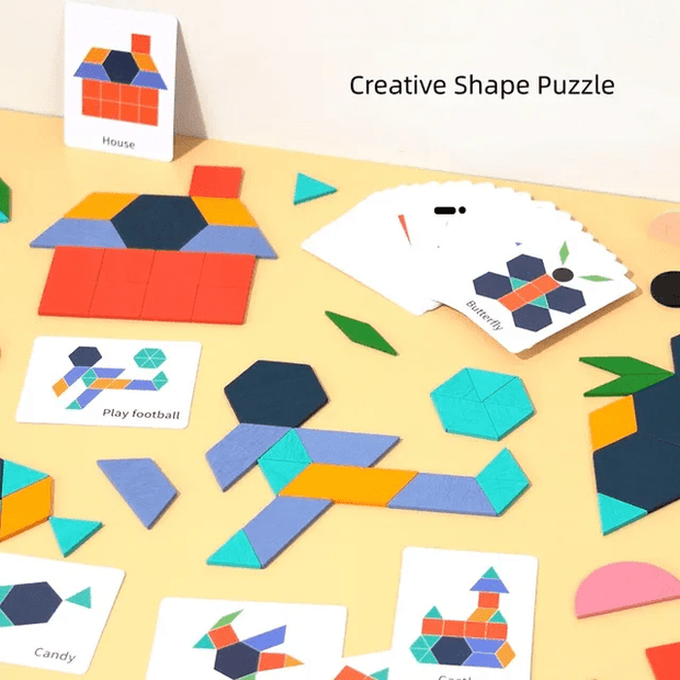 Creative Shape Puzzle - Wooden Pattern Matching Puzzle