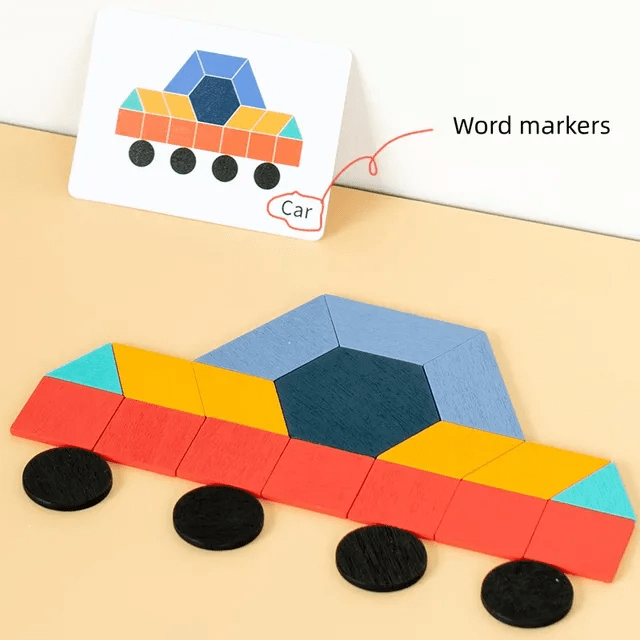 Creative Shape Puzzle - Wooden Pattern Matching Puzzle