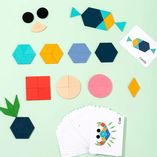 Creative Shape Puzzle - Wooden Pattern Matching Puzzle