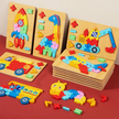 Wooden number jigsaw puzzle for kids with math symbols and 12 themed boards including animals, vehicles and characters for early math learning