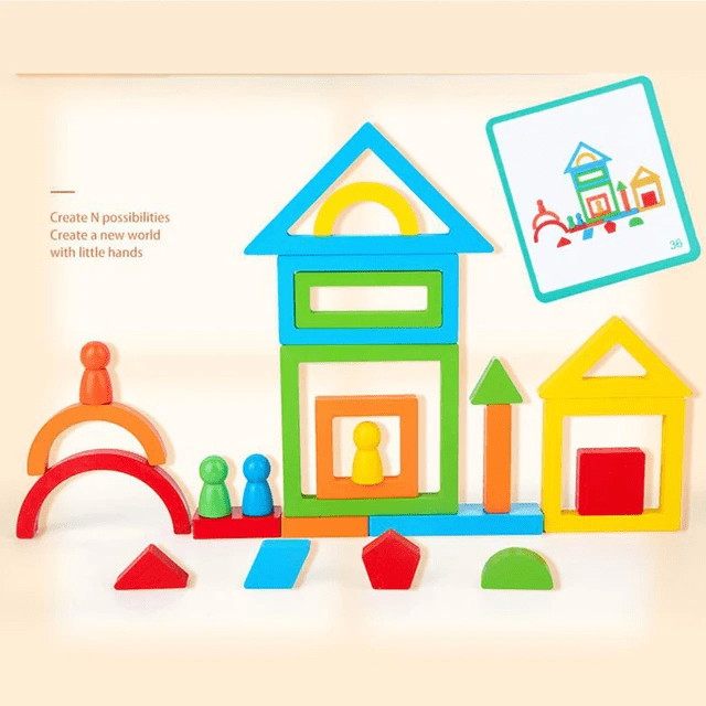 Blocks Puzzle - Wooden Balancing and Pattern Matching Puzzle