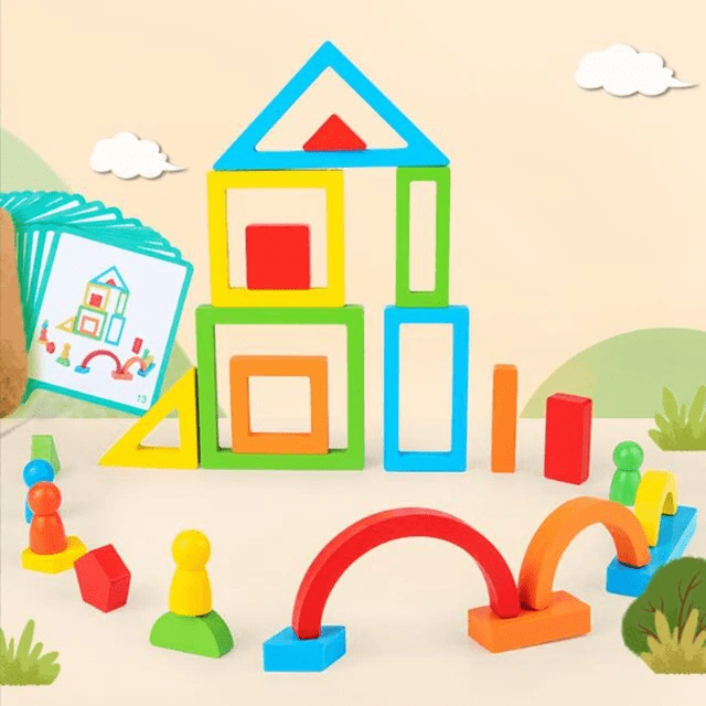 Blocks Puzzle - Wooden Balancing and Pattern Matching Puzzle
