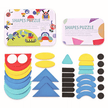 Wooden Shapes Puzzle Tin box