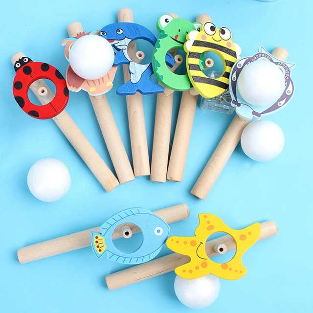Floating Ball Blow Pipe – Wooden Balance & Breath Skill Toy