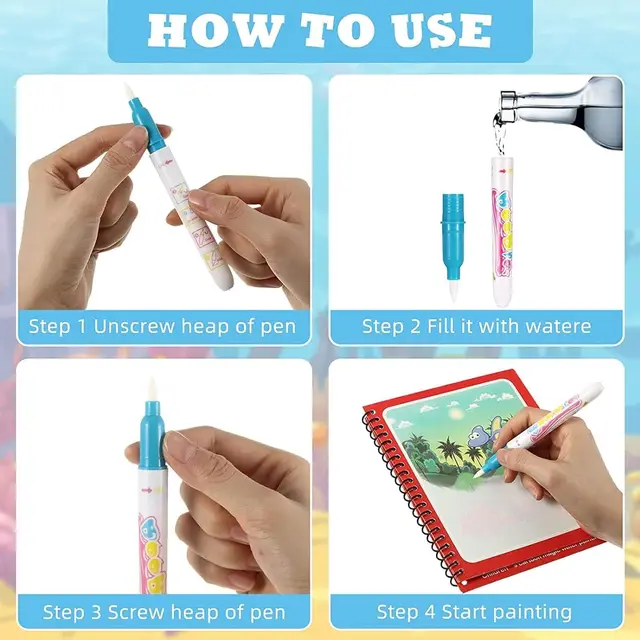 Magic Water Reveal Book – Reusable Mess-Free Painting
