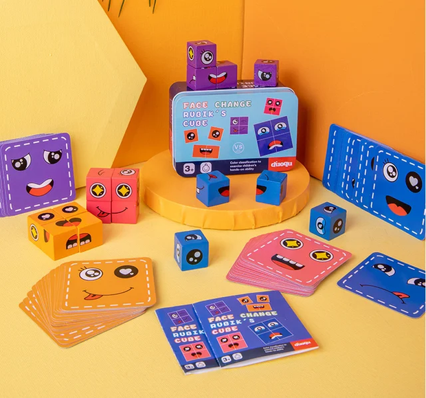 Face Change Rubik Game - Wooden