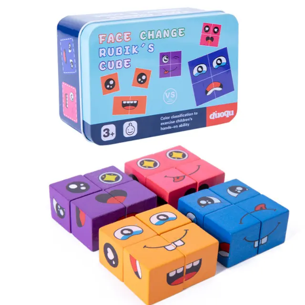 Face Change Rubik Game - Wooden