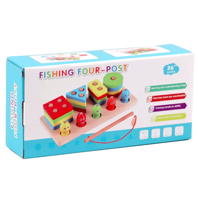 Fishing Four Post with Shape Sorter - Wooden