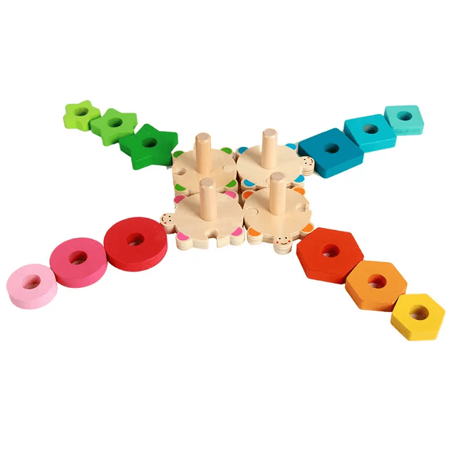 Colourful Wisdom Shape Column Sorter - Wooden