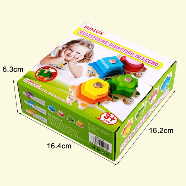 Colourful Wisdom Shape Column Sorter - Wooden