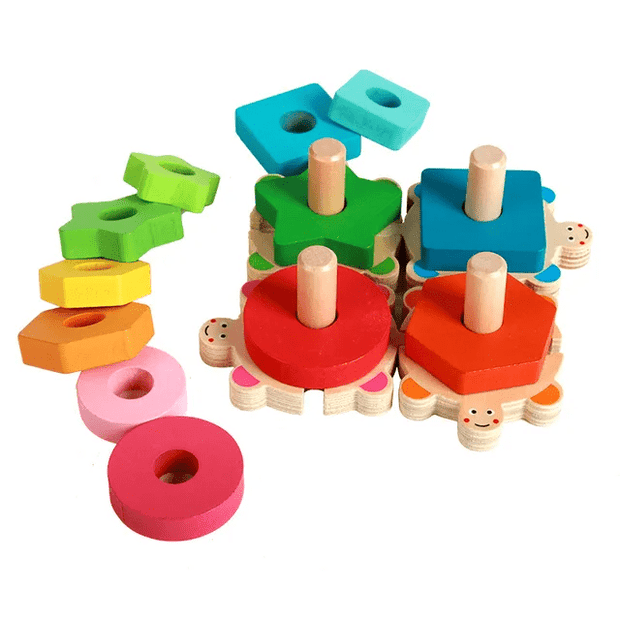 Colourful Wisdom Shape Column Sorter - Wooden