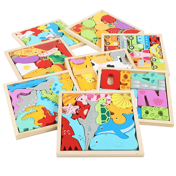Blocks Puzzle Square - Wooden