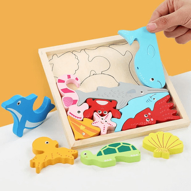 Blocks Puzzle Square - Wooden