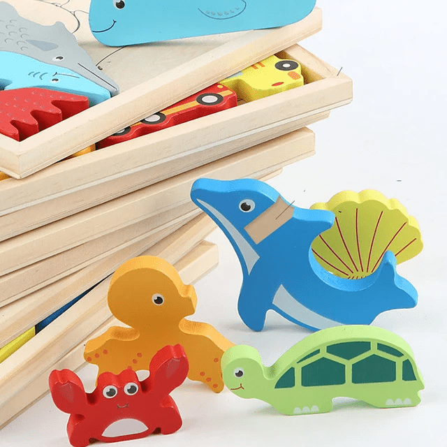 Blocks Puzzle Square - Wooden