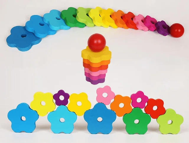 Rainbow Tower Flowers - Wooden