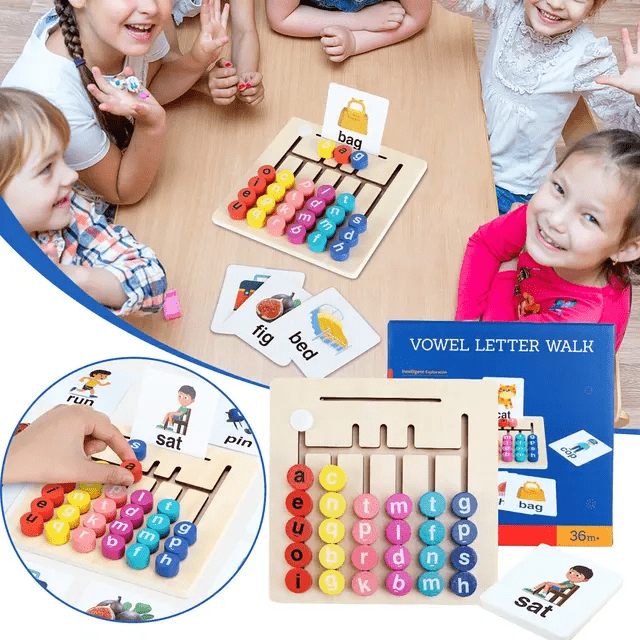 Wooden Vowel letter Walk Words Puzzle
