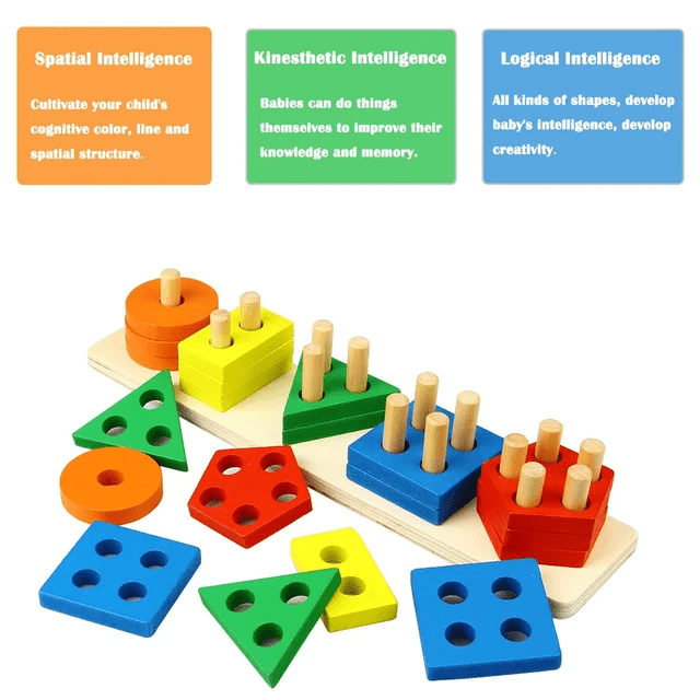 5 Shape and Colour Sorter - Wooden
