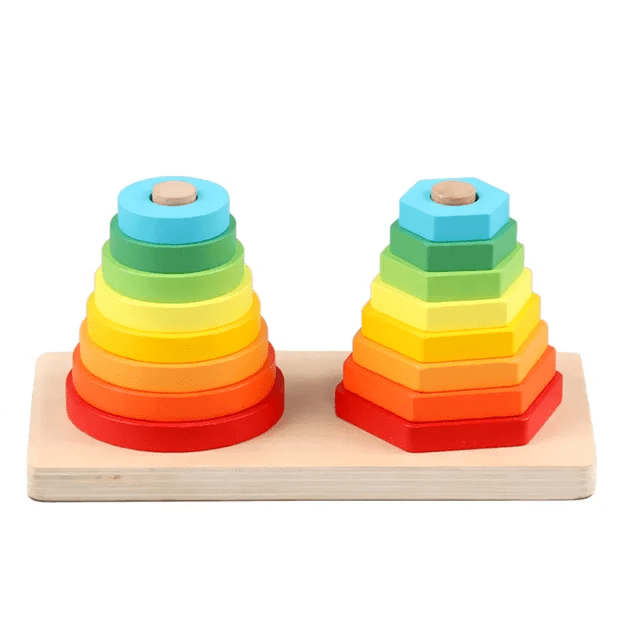 Double Tower Wooden Shape Sorter
