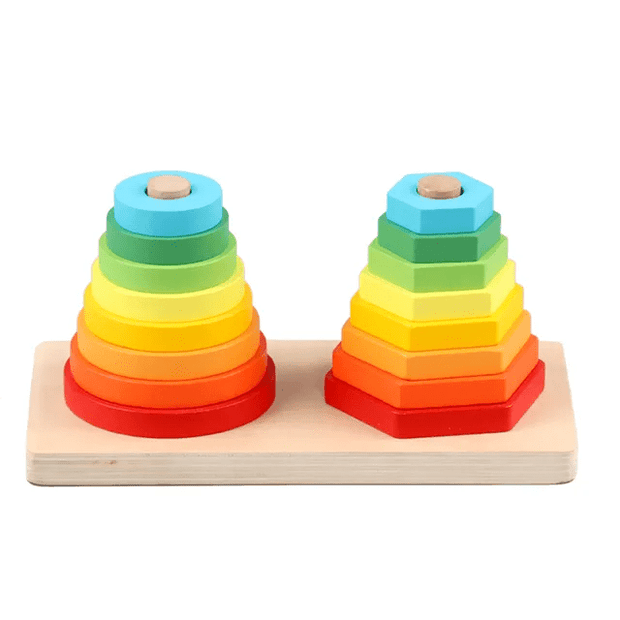 Double Tower Wooden Shape Sorter
