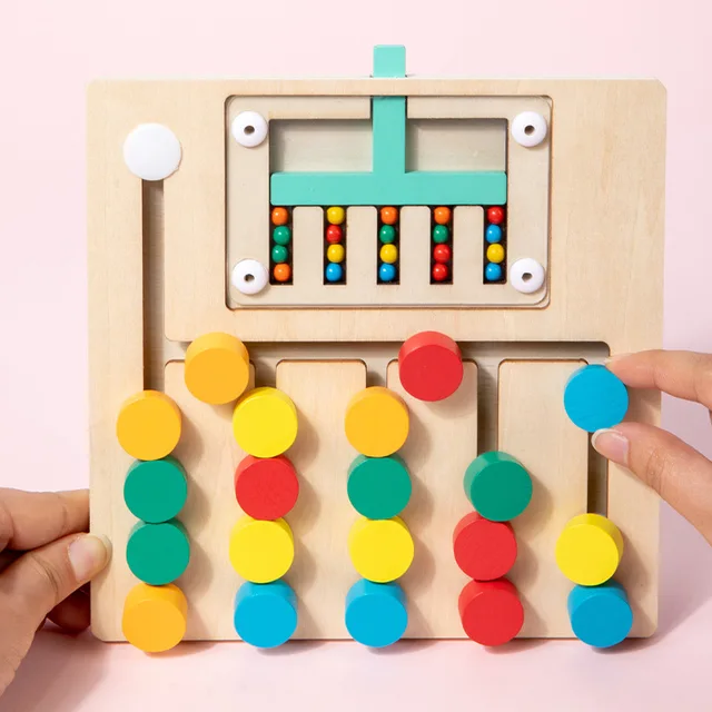 Wooden 5 Colour Logic Game - Endless puzzles