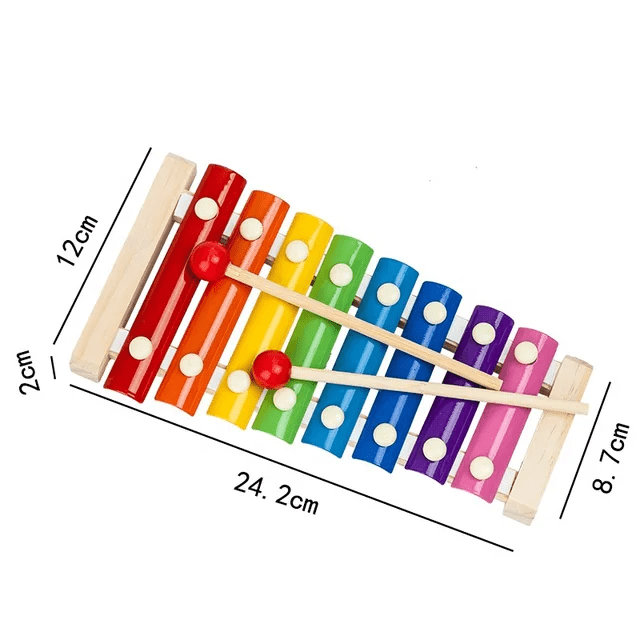 Wooden 8 Note Hand Knocks the Xylophone