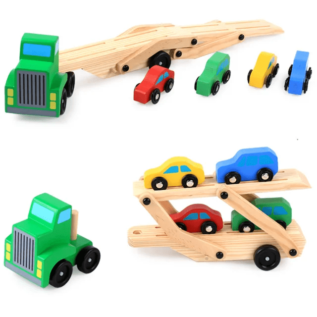 Full Wood Double Decker Car Parking with 4 Cars