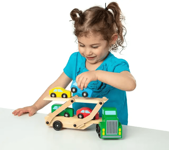 Full Wood Double Decker Car Parking with 4 Cars