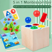 Wooden Multifunctional 5 in 1 Education game
