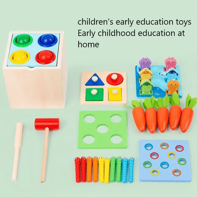 Wooden Multifunctional 5 in 1 Education game