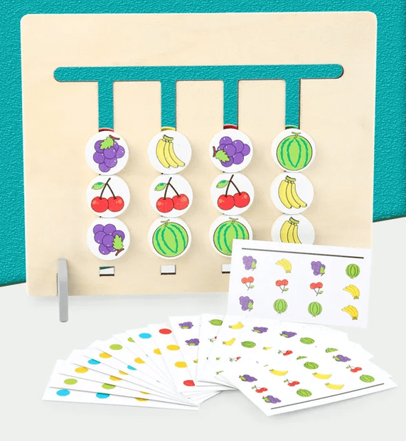 2 Side Four Colour Logical Puzzle Game - Wooden