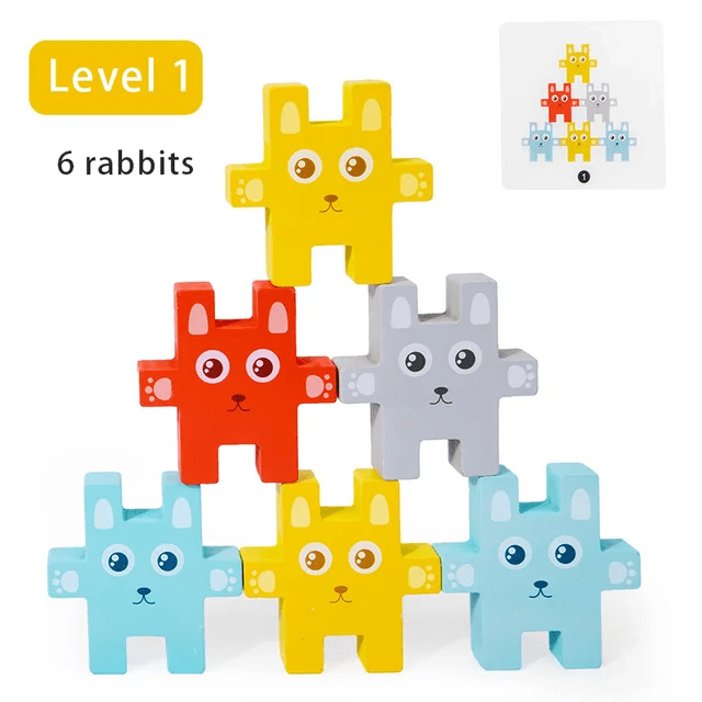 Rabbit Jenga Wooden Balancing