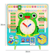Multi Functional Calendar Clock - Frog - Wooden