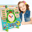 Multi Functional Calendar Clock - Frog - Wooden