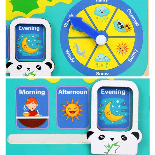 Multi Functional Calendar Clock - Frog - Wooden