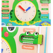 Multi Functional Calendar Clock - Frog - Wooden
