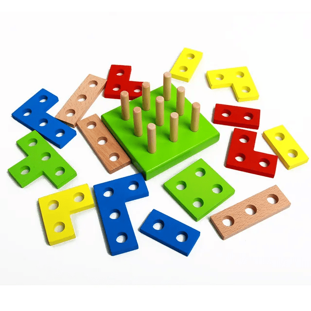 Wooden Intelligence Geometry Assembly Blocks